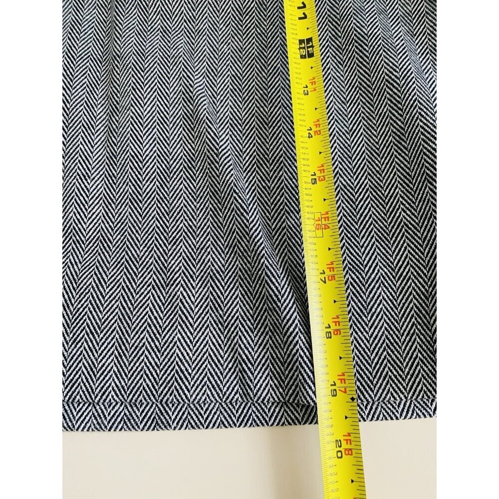 Talbots Size 4P Knee Length Black White Skirt, Cotton Blend Herringbone Career - Picture 8 of 8